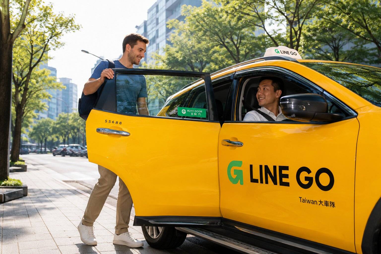American Tourist Entering Taiwan Taxi
