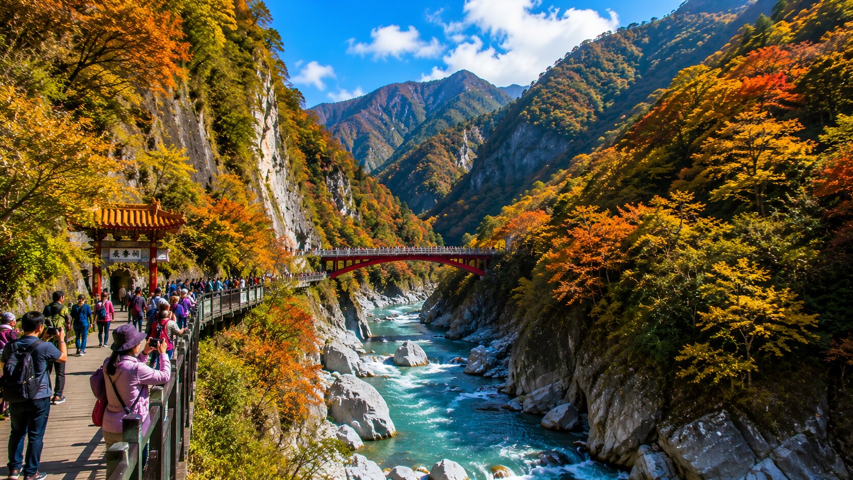Autumn Scenery At Taroko Gorge Taiwan