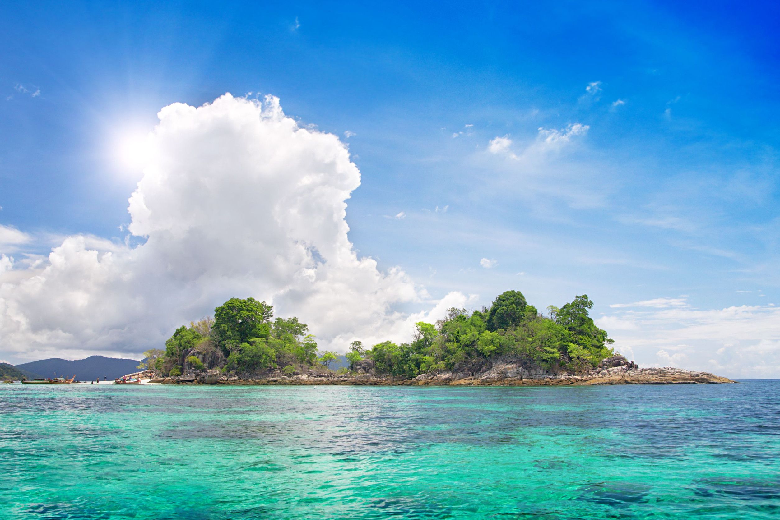 Island In Beautiful Tropical Sea