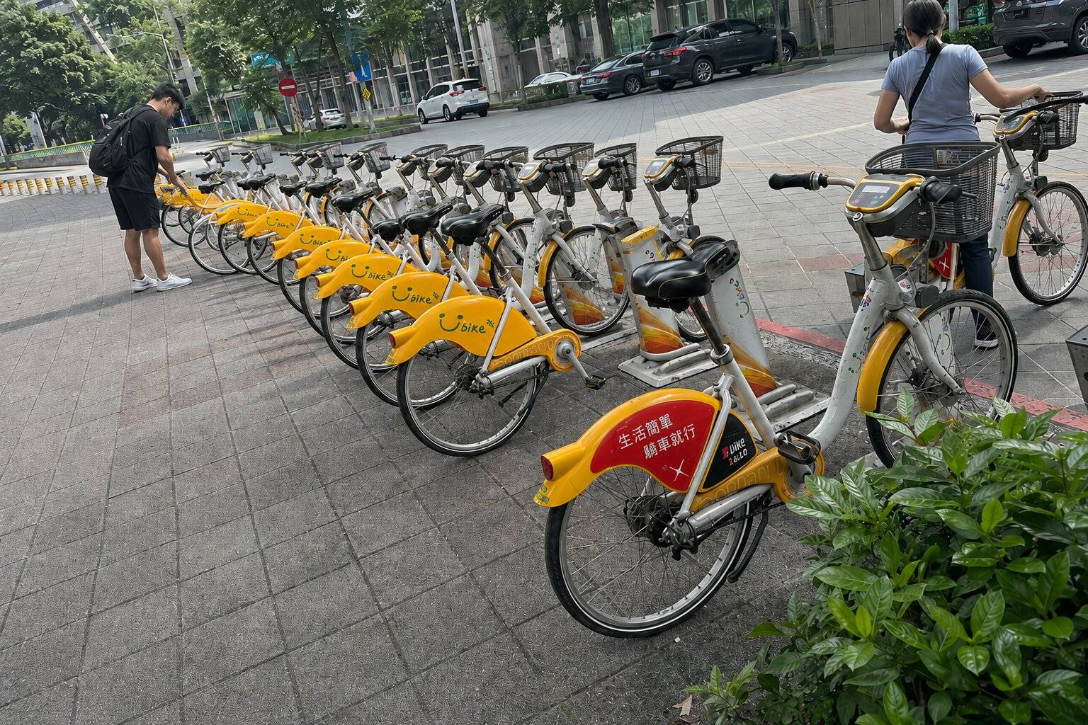 People Renting Shared Bicycles In Taiwan