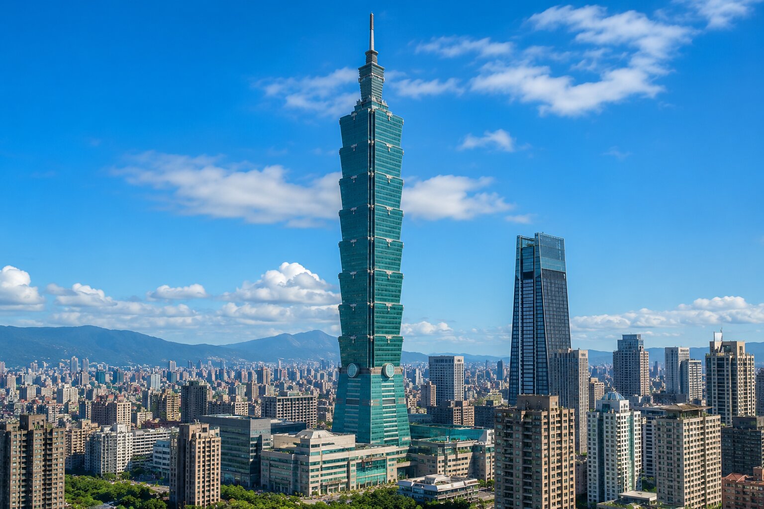 Stuning View Of Taipei Cityscape