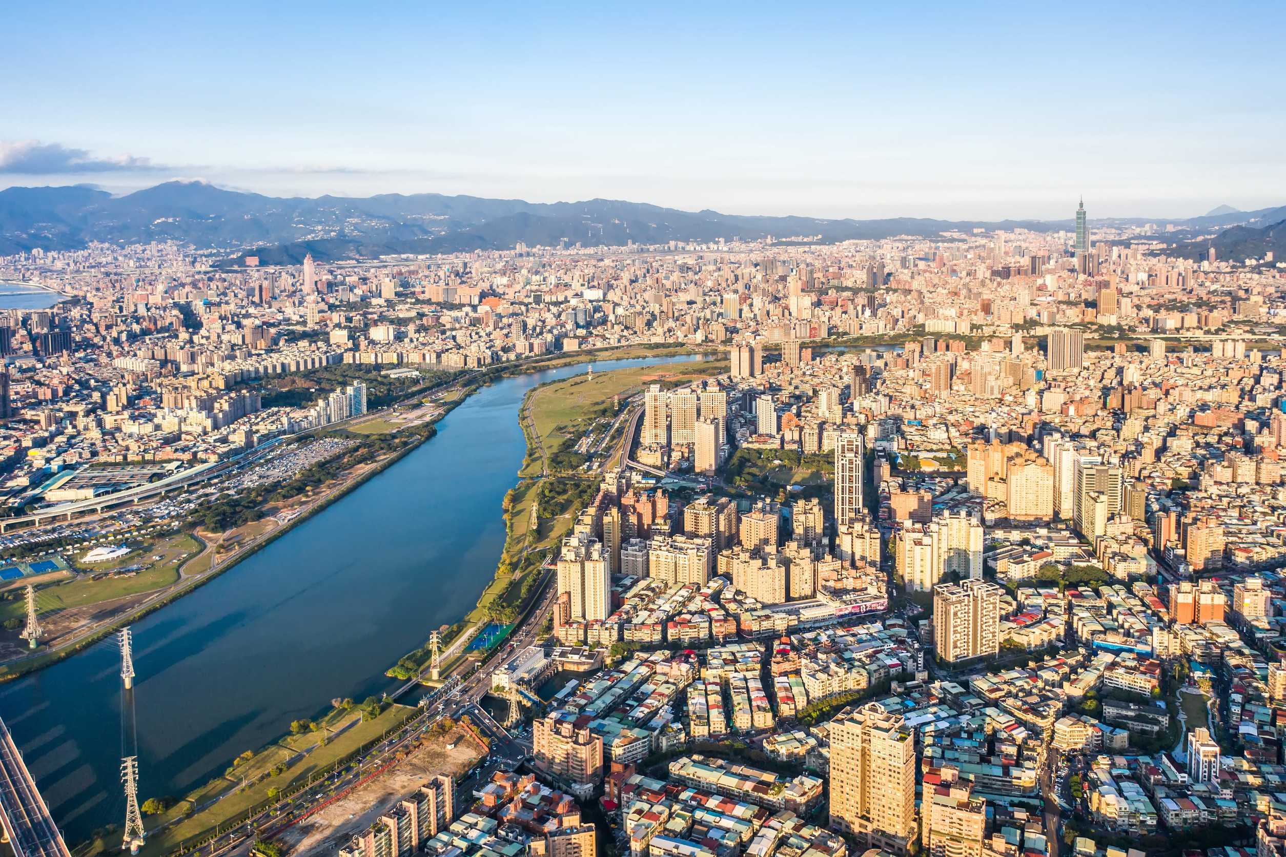 Taipei City Aerial View In Taiwan