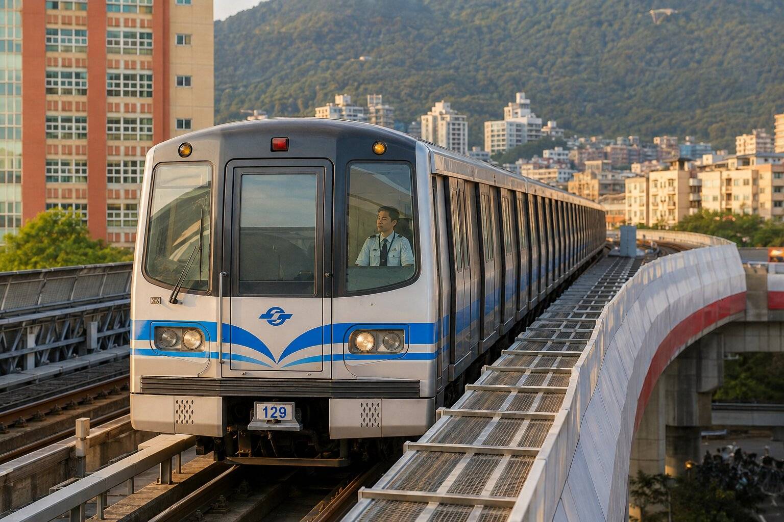 Taipei Metro Train With Driver